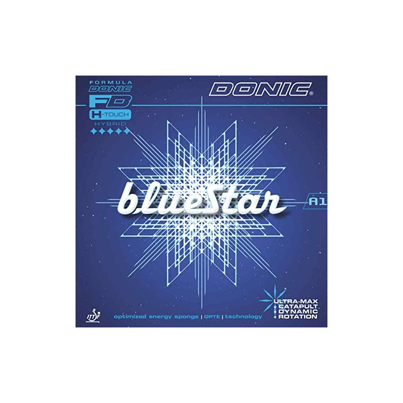 Donic Bluestar A1 Table Tennis Rubber (2.0mm, Black)