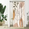 Xiaoterna Boho Shower Curtain Abstract Face Beige Bathroom Curtain Abstract