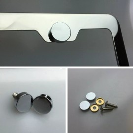 ITEZA LLC Stainless Steel Rust Free Metal Chrome Screw Cap for License Plate Frame Holder