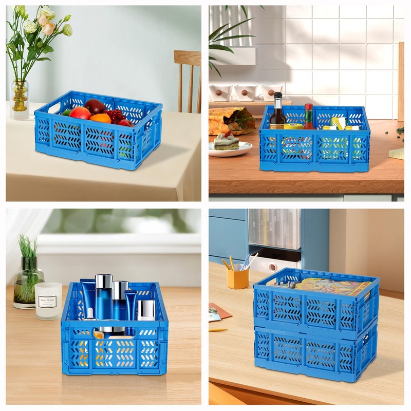 Senhoglb 4-Pack Plastic Storage Baskets for Organizing Groceries Fruit with