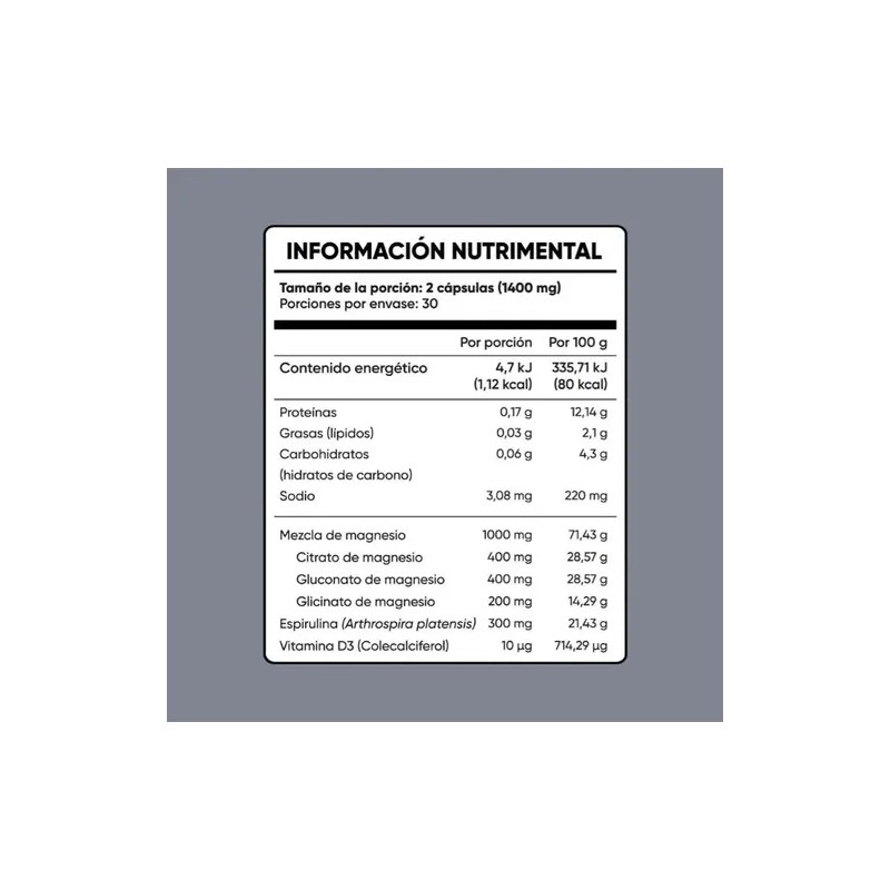 Multiblue Magnesio Con Vitaminas Fortalece Huesos 60caps