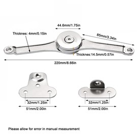 2 Pack Lid Support Hinge, Heavy Duty Support Buffer Hinge Adjustable Lift up Stay Door Hinge for Cabinet Closet Wardrobe (110 Degree)