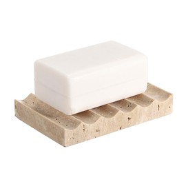 Sumnacon Soap Holder Luxury Travertine Bar Soap Holder for Shower Soap Versatile Soap Dish with Non-Slip Pads for Soap,Dish Brushes,Jewelry Soap Tray for Bathroom,Kitchen Countertop,Beige