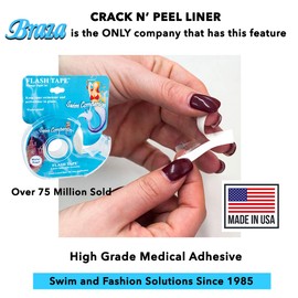 Braza Swim Flash Tape with Crack N Peel Liner - Double Sided Clear Adhesive Clothing, Fabric and Body Tape