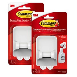 Command 17009-ES Spray Bottle Hanger, 2 Holders, White