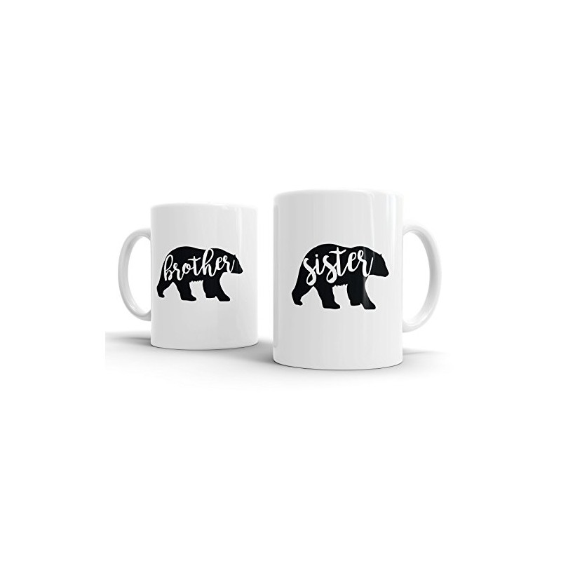 Brother Sister Bear Family Twinpack 11oz Ceramic Novelty 2X Mugs