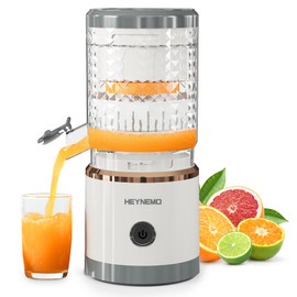Electric Citrus Juicer, Rechargeable Portable Cordless Juicer with with USB Cable and Cleaning Brus, One-Touch Button, Juice Squeezer for Oranges, Lemons, and Limes, White