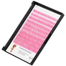 →VAYATOR False Eyelashes 3Styles D Curl 10-18mm 200Pcs To Choose Lashes Extensions Cluster Individual Lash Extensions Reusable False Eyelashes Easy Grafting （Pink-D Curl-10-16mm mixed）