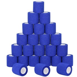 24 Pack Self Adherent Cohesive Wrap Bandages Non Woven Cohesive Bandage Elastic Self Adhesive Bandage Wrap Sports Athletic Tape First Aid Tape for Wrist Ankle Pet Vet Wrap Grip Cover 2 inch (Blue)