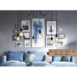 D.S Lampara Vintage De Techo Araña, Colgante, Chic, Para 6 Focos