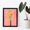 IZTAWEY Spaghetti on Fork Canvas Print Vibrant Home Decor Wall