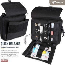WYNEX Tactical Molle Admin Bolsa de diseño abierto de tres pliegues, bolsa de herramientas Molle Bolsa de primeros auxilios EDC Utility, bolsa de herramientas, organizador de accesorios Molle Incluye
