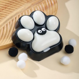 Handmade Cat Paw Taba Squishy Toys,Anxiety and Relaxation Perfect Desk Accessory for Stress Relief Toys (Black White)