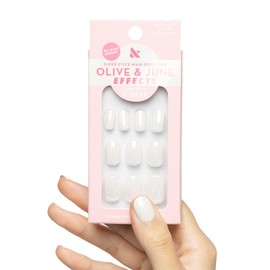 Olive & June Super Stick Mani Press-On Nails | Extra Short, Round | No Glue Needed | 32 Tab Nails in 16 Sizes | Non-Toxic Tabs | Easy On-Off, Non-Damaging | Realest Look | 7-Day Wear | Cloud Chrome