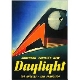 Southern Pacific's New Daylight Vintage Train Travel Poster Reproduction - 2.5" x 3.5" Rectangle Magnet