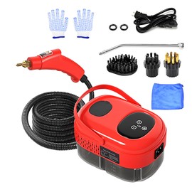 Begino 2500W Handheld Steam Cleaner, High Pressure Steamer with Smart Touch Screen, Portable Steam Cleaner for Home Use, Steam Cleaner for Furniture,Car,Kitchen, Bathroom(Red)