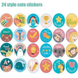 1500PCS Cute Animal Stickers,1 Inch 24 Styles Teacher Reward Stickers for Kids Classroom Supplies Motivational Potty Training Stickers Incentives Stickers for Kids Toddlers School Home (Animal1)