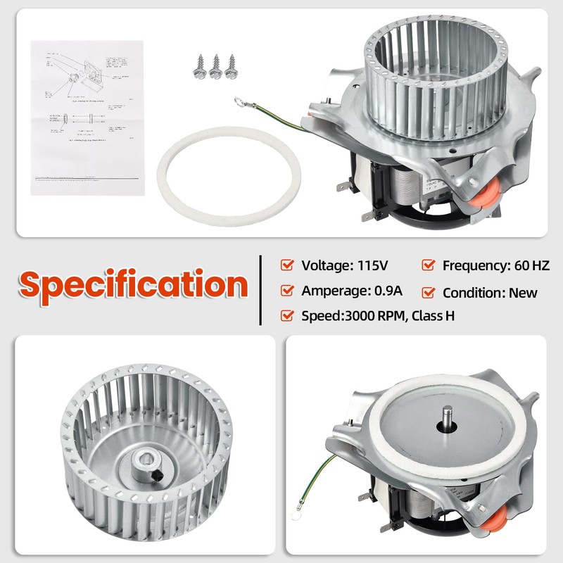 Hodflop J238-100-10108 HC21ZE121A Furnace Draft Inducer Blower Motor Assembly for