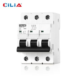 CILIA Circuit Breaker, 3 Modules, DIN Connection (Universal for Any Standard Control Panel), Pole 3P, Switching Capacity 6kA, Voltage 400VAC, Curve C (JVM9-63-3P-10A)