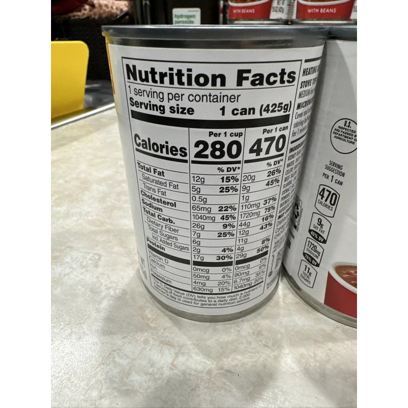 Wendy's Chili with Beans Canned Chili 15 oz 2 Cans
