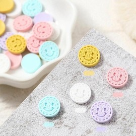 Nail Art Macaron Smile Button Charms 5-Piece Pack 5 Types (W9A62AB) / 네일아트 마카롱 스마일 단추 파츠 5개입 5종 (W9A62AB)