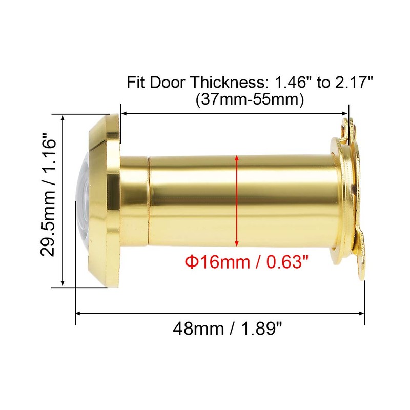uxcell Door View, Solid Brass 220-degree Door Viewer Peephole with