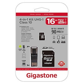 Gigastone GS-4IN1600X16GB-R Prime Series MicroSD Card 4-in-1 Kit (16GB)