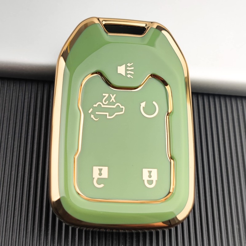 OLLEN 5-Button TPU Key Fob Cover, Fit for GMC Acadia