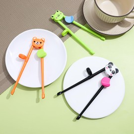 3 Pairs of Cute Animal Chopsticks Children, Non-Slip Chopsticks Children, Chopsticks Children's Aid, Chopsticks Aid for Children, Toddlers and Beginners (15.5 cm)