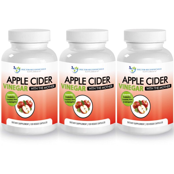 Apple Cider Vinegar Capsules - 100% Organic Apple Cider Vinegar Pills 1500 mg - Natural Digestion, Immune Booster Support & Cleansing Supplement with Probiotics - Made in The USA