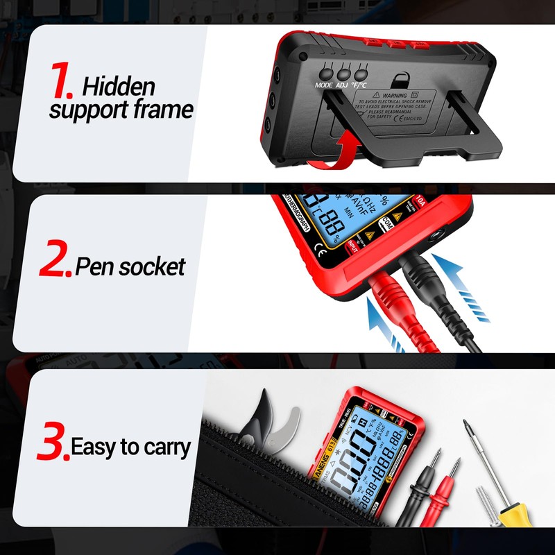 ANENG Digital Multimeter Tester,4000 Counts Voltage Tester,Auto-Ranging TRMS Volt Meter,Large