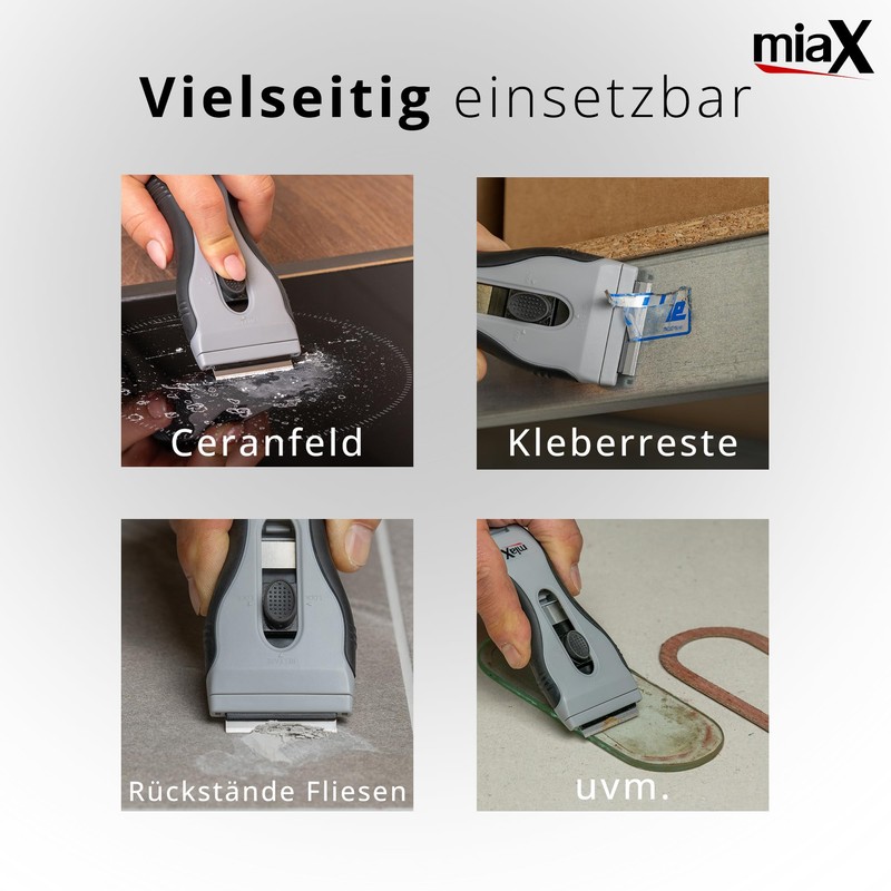 miaX Premium Ceramic Hob Scraper 2.0 - Innovative Automatic Blade