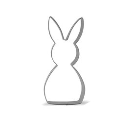Keewah Easter Bunny Rabbit Cookie Cutter, 4.5”, Stainless Steel