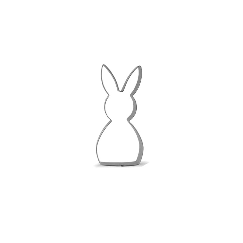 Keewah Easter Bunny Rabbit Cookie Cutter, 4.5”, Stainless Steel