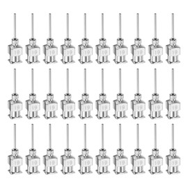 HARFINGTON 30pcs 19Gauge Stainless Steel Dispensing Needles, 1/2" All Metal Glue Needle Tube Blunt Tips Luer Lock for Thick Liquids, Ink, Glue, Lab Use