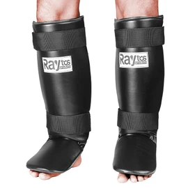Raytos Basic Leg Guard Shin Guards Kickboxing Foot Support Kickboxing Leg Guard Shin Pad 3cm Thick Inner Shock Absorption Martial Arts Karate Protective Gear (Black and White)