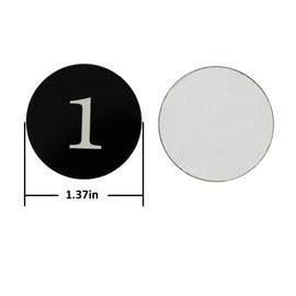 StayMax Acrylic Round Locker Number Tag Sticker Door Sign House Number Room Number with Self-Adhesive Tape (1-25, Black)