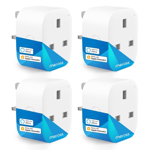 Meross Smart Plug Mini - WiFi Plugs Compatible with HomeKit, Alexa, Google Home,SmartThings Wireless Remote Control, 13A, 4 Packs
