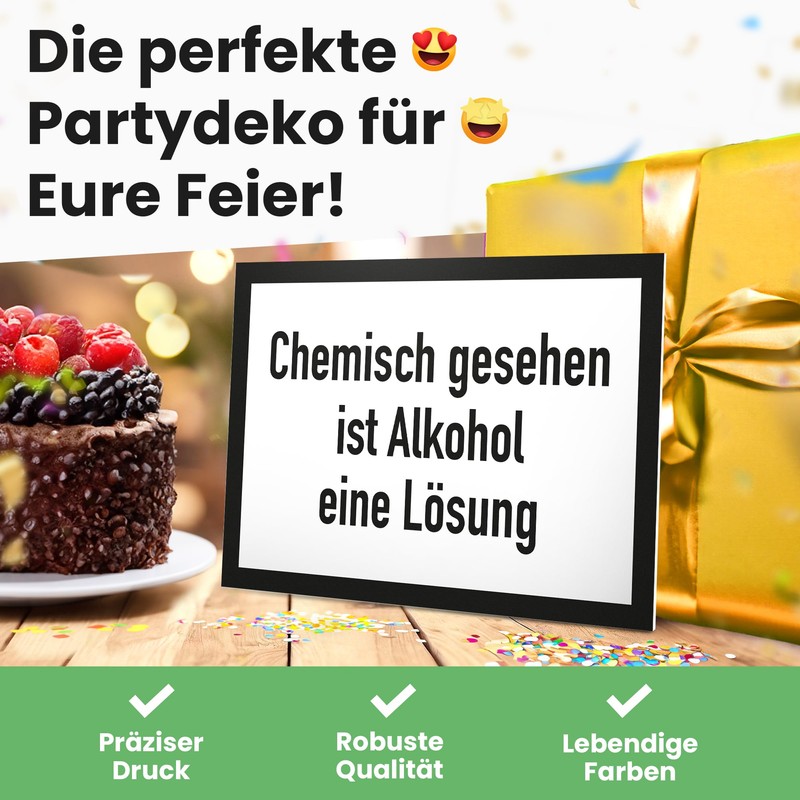 DankeDir! Alcohol is a Solution Sign with Saying - Funny
