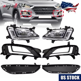 Unbranded Fit Hyundai Tucson 2019-2021 Front Bumper LED Driving Fog Light L&R+ Harness Kit