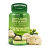 Organic Lion's Mane Supplement Capsules - Contains Naturally Occurring Beta