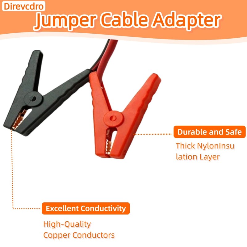 Jumper Cables Adapter Compatible with Ryobi 18V Battery, 2FT 12AWG