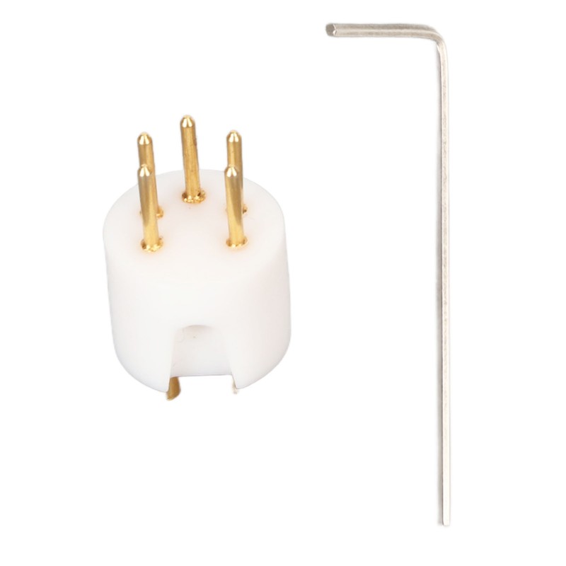 5 Pin Turntable Plug Connector Red Copper Gold Plating Nickel