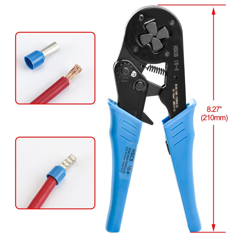 Heschen Crimper Plier, HSC8 16-4, Mini Self-Adjustable Crimping Tool, Use