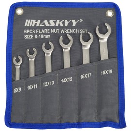 6-Piece Brake Line Wrench Set I Open Ring Spanner I Cable Key Brake Line 8-19 mm