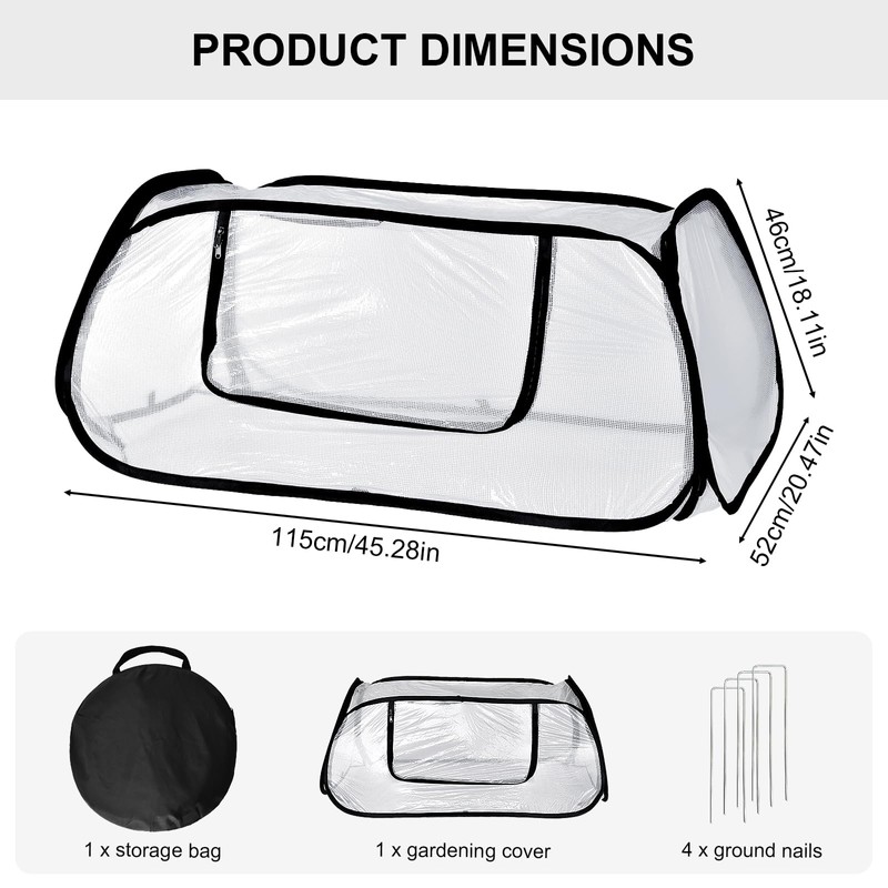 Garden Covers for Raised Beds, Pop up Garden Rows Plants