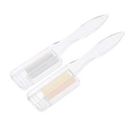 PACKOVE 2Pcs Portable Eyebrow and Eyelash Comb Multipurpose Eyelash Comb Shaper with Durable Material for Professional and Home Use Transparent
