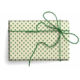 Green Fleur-de-lis Italian Wrapping Paper, Folded