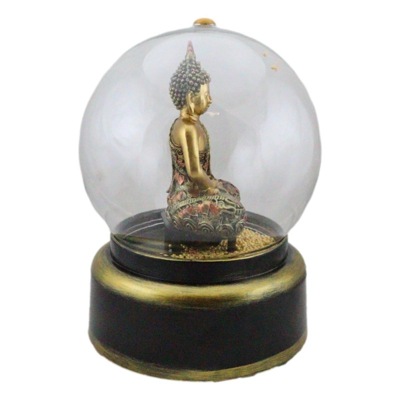 Eastern Enlightenment Buddha Meditating Air Powered LED Light Golden Water