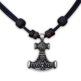 HANA LIMA Men's Necklace Women's Necklace, Leather Wood, Pearl